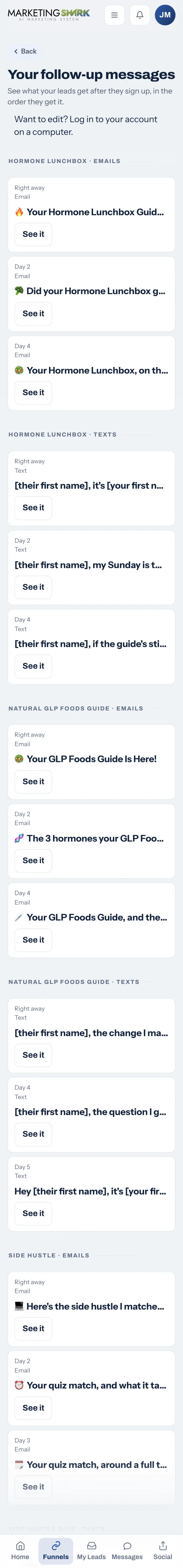 Automatic follow-ups in the app